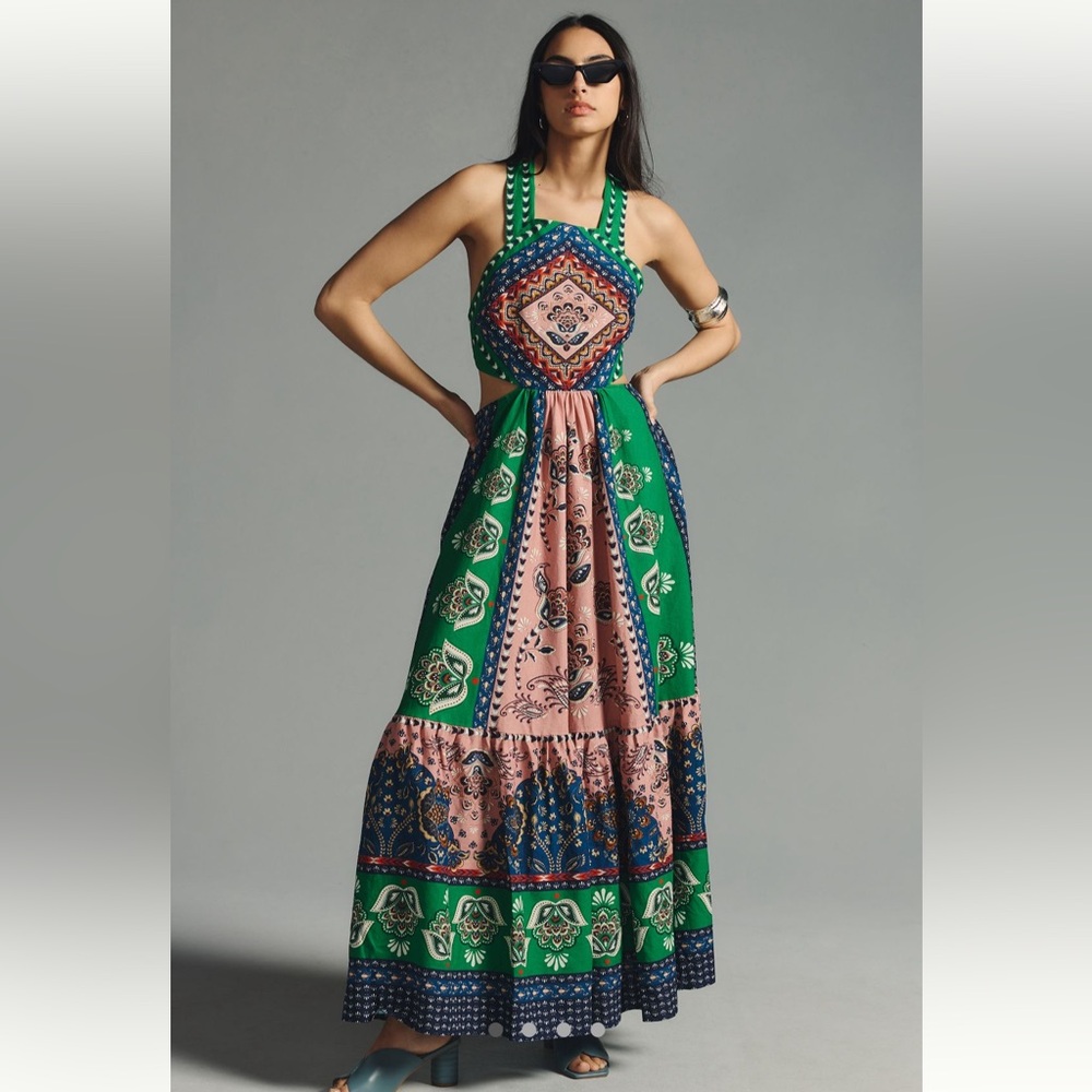 Farm Rio Cutout Halter Dress